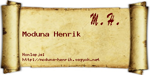 Moduna Henrik névjegykártya